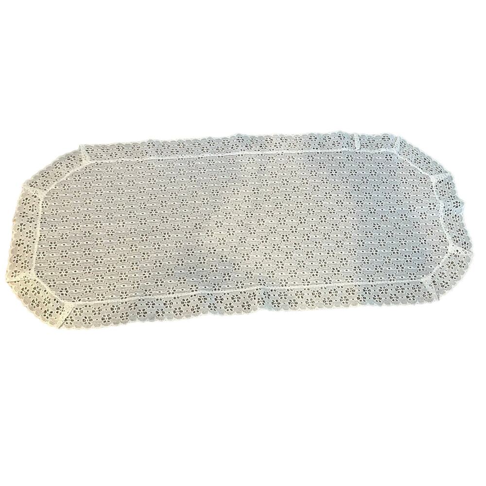 Vintage Handmade Crochet Lace Table Runner Doily Dresser Scarf